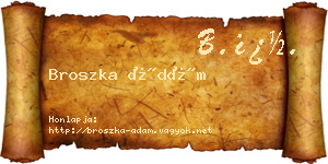 Broszka Ádám névjegykártya