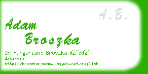 adam broszka business card